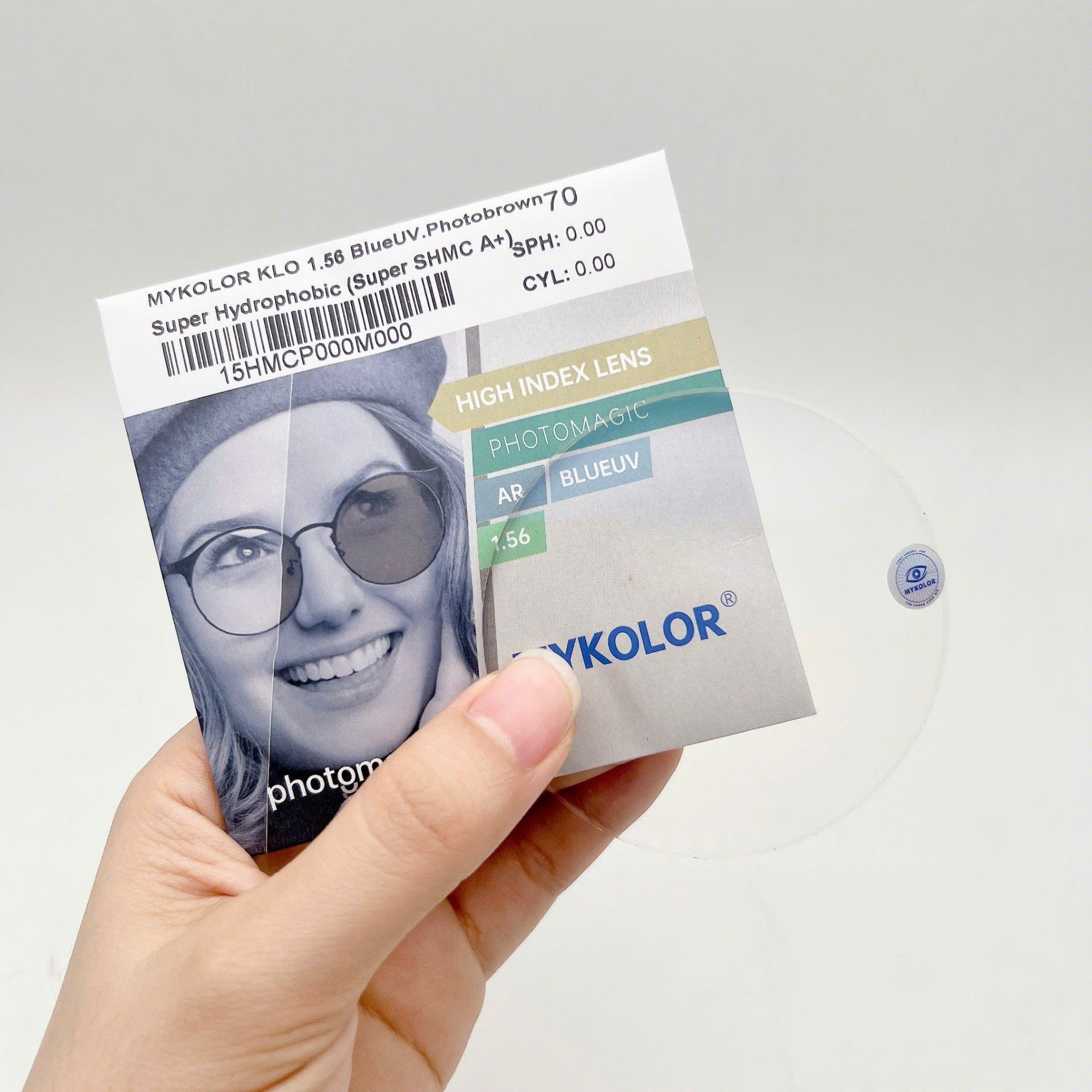  Mykolor KLOB 1.56 BlueUV.Photobrown - Tròng kính đổi màu trà, mắt kính cận loạn chính hãng 