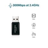 Card mạng không dây USB Mercusys MW300UM Tốc độ N300Mbps 
