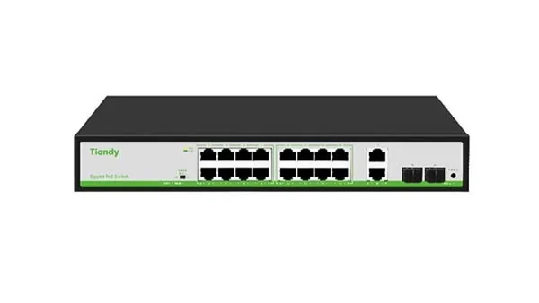 Switch TIANDY 16* Cổng PoE 10/100/1000M + 2* Cổng Gigabit Uplink + 2 ...