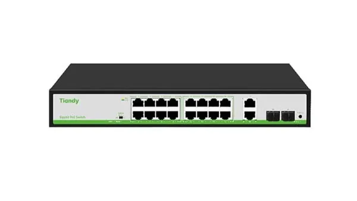  Switch TIANDY 16* Cổng PoE 10/100/1000M + 2* Cổng Gigabit Uplink + 2* Cổng Gigabit SFP TC-P3S020 