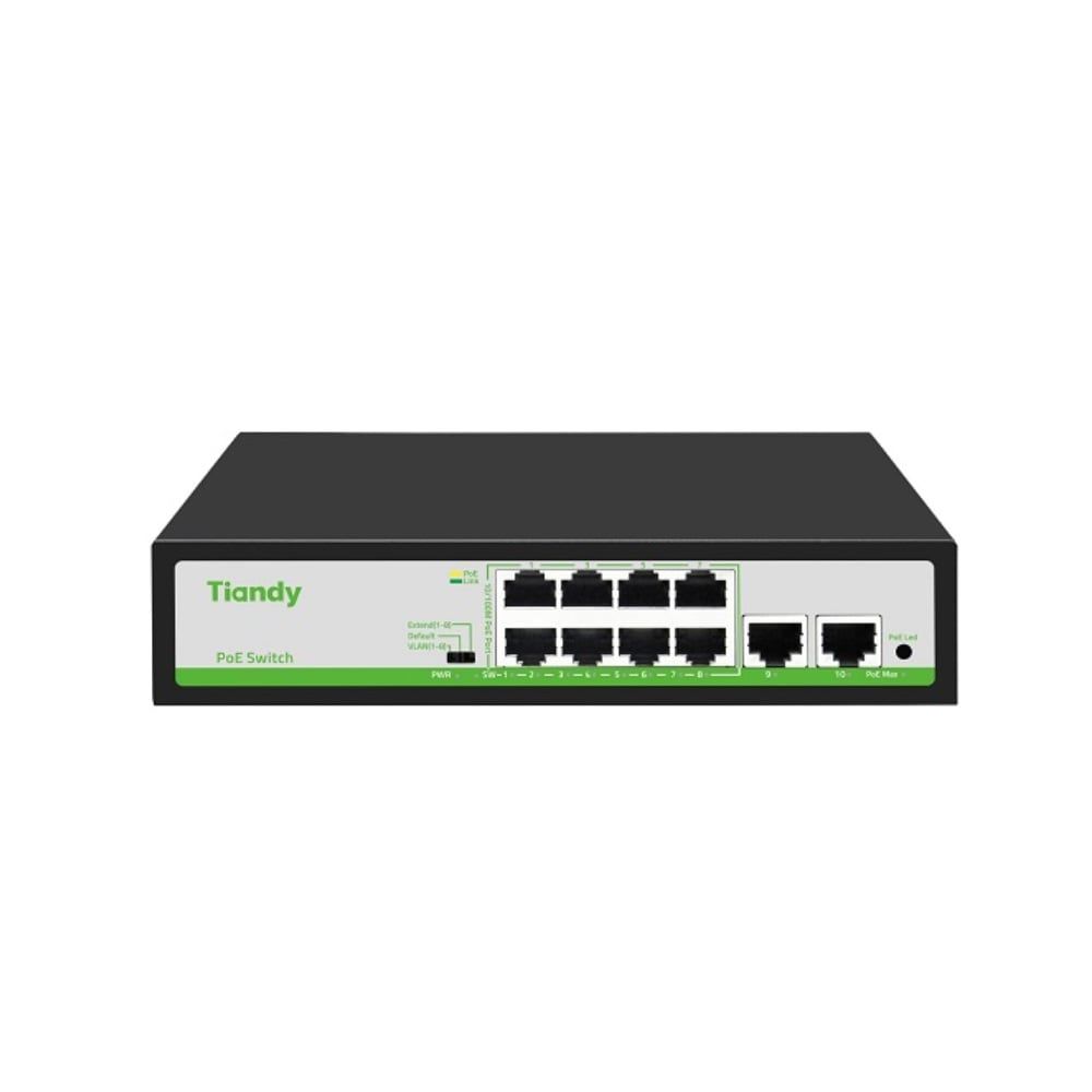  Switch TIANDY 8 cổng PoE 10/100Mbps + 2 cổng uplink RJ45 100/1000Mbps TC-P3S010 