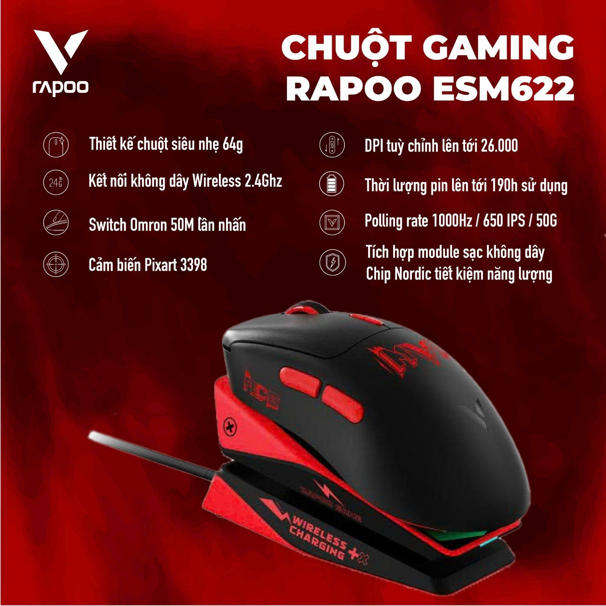  Chuột Gaming Rapoo ESM622 