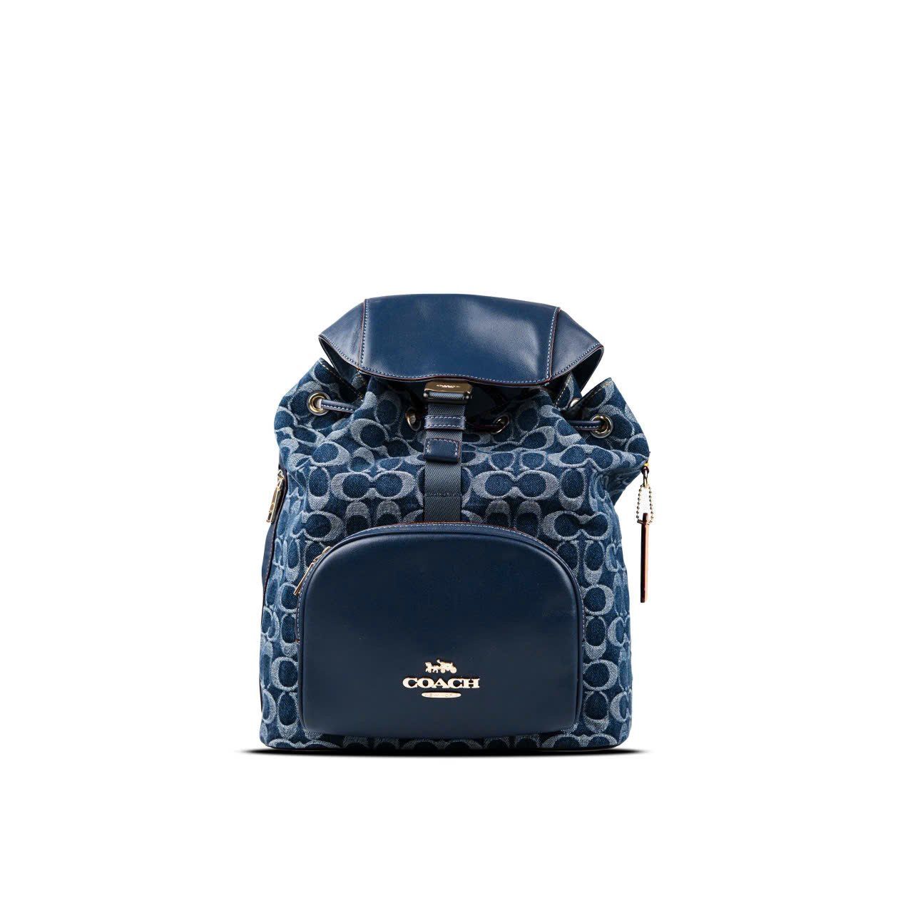  Balo Coach Face Backpack in Signature Denim 