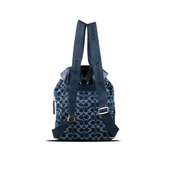  Balo Coach Face Backpack in Signature Denim 