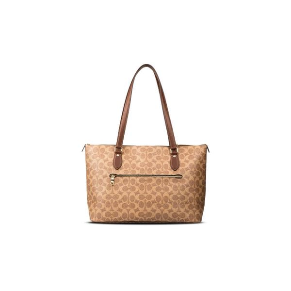  Túi Coach Gallery Tote Bag in Signature Canvas Màu Khaki 
