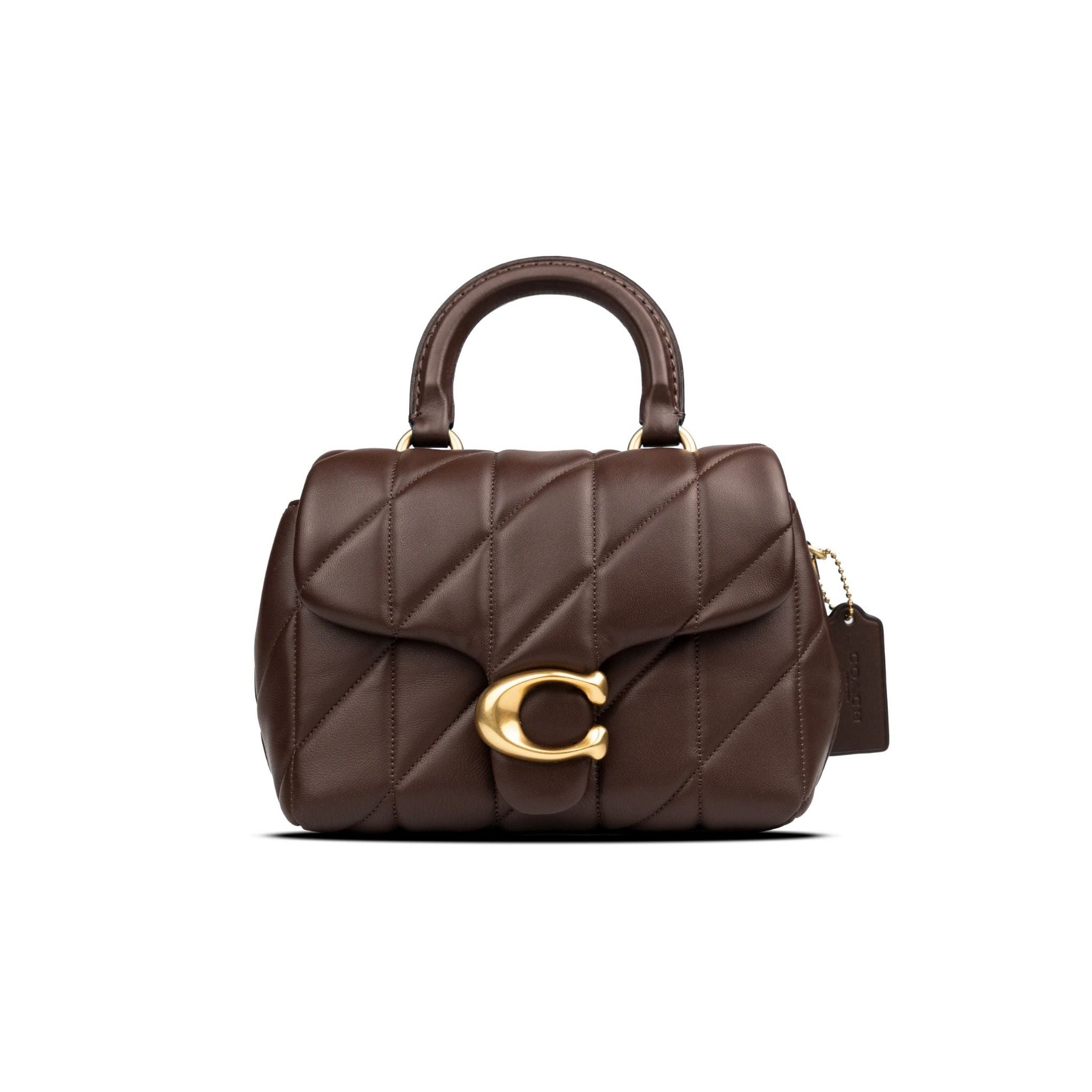 Túi Coach Quilted Tabby Top Handle Bag Shoulder Bag Maple Màu Nâu Socola