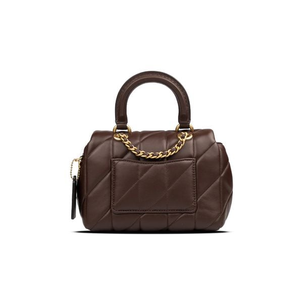  Túi Coach Quilted Tabby Top Handle Bag Shoulder Bag Maple Màu Nâu Socola 