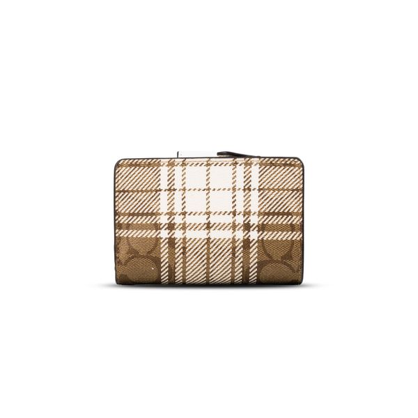  Ví Coach Medium Corner Zip Wallet In Signature Canvas With Hunting Fishing Plaid Print 