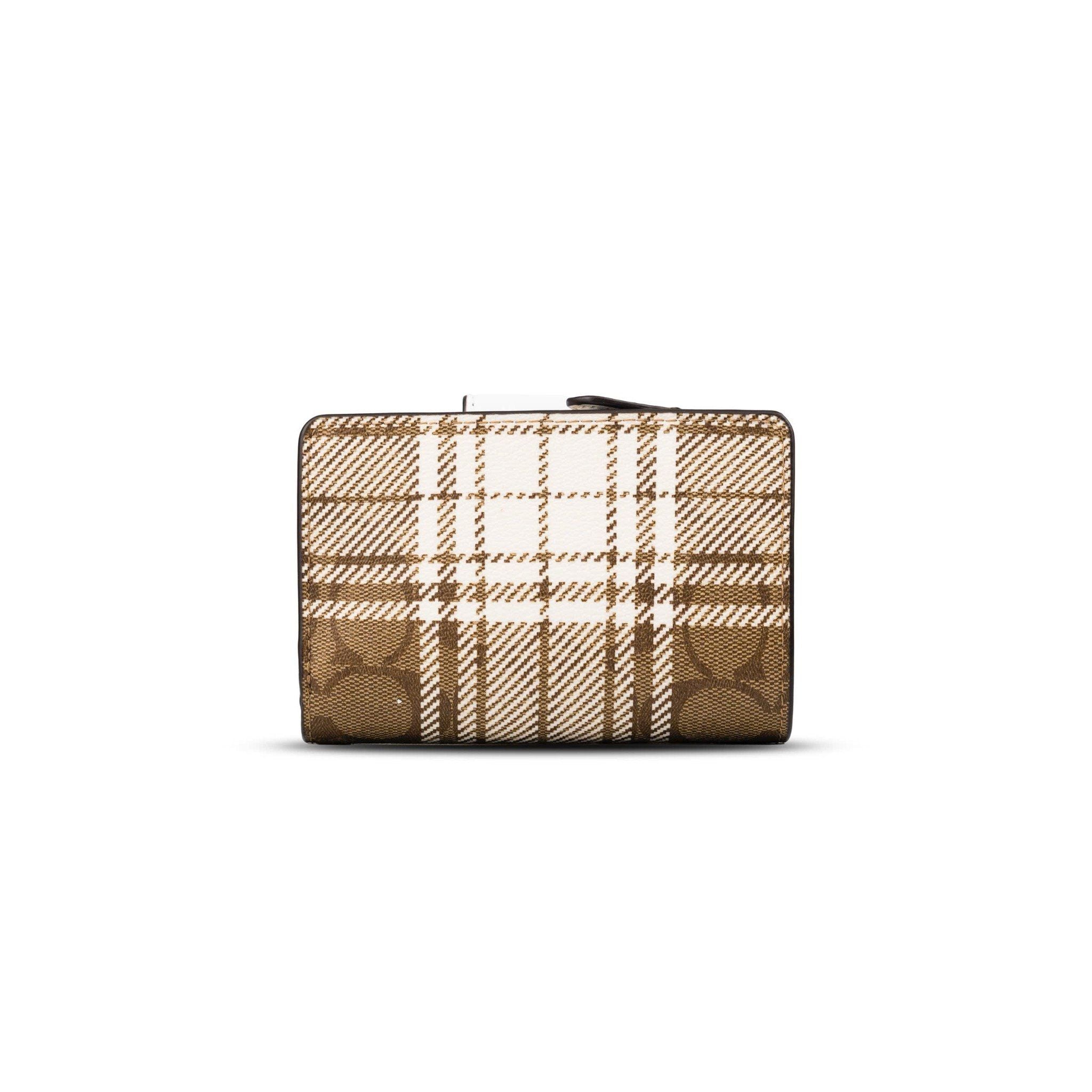 Ví Coach Medium Corner Zip Wallet In Signature Canvas With Hunting Fishing Plaid Print 