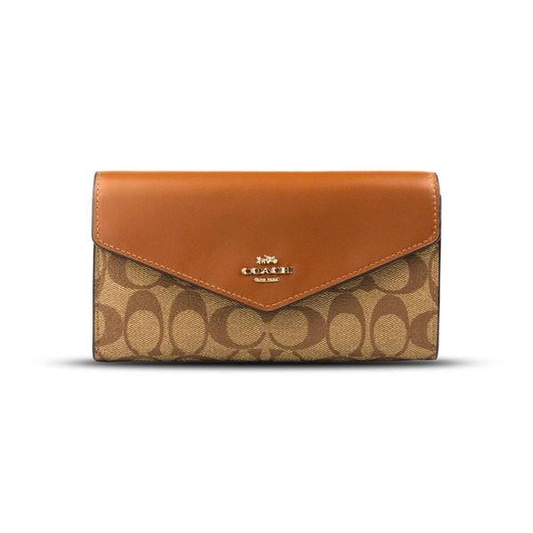  Ví Coach Dài Original Signature Slim Envelope Long Wallet Màu Nâu 