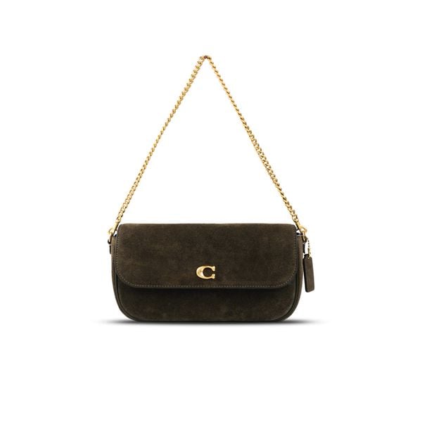  Túi Coach Brook Flap Chain Bag Màu Olive Da Lộn 