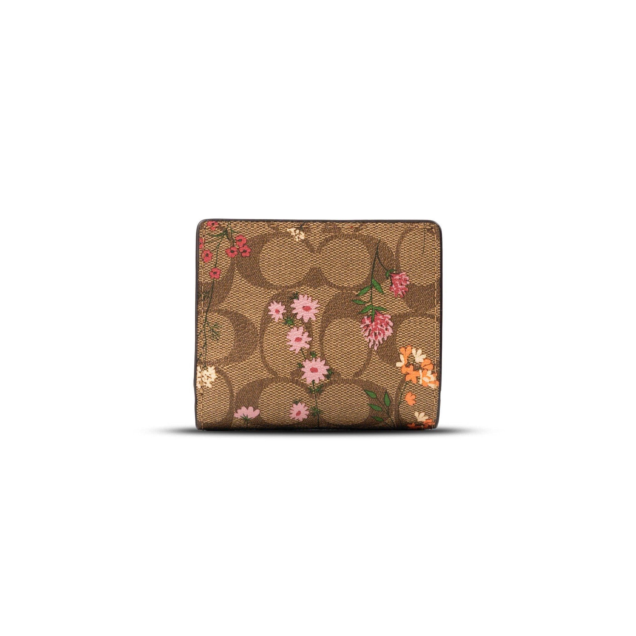  Ví Coach Bifold With Signature Floral Print Mini Wallet Beige Multi 