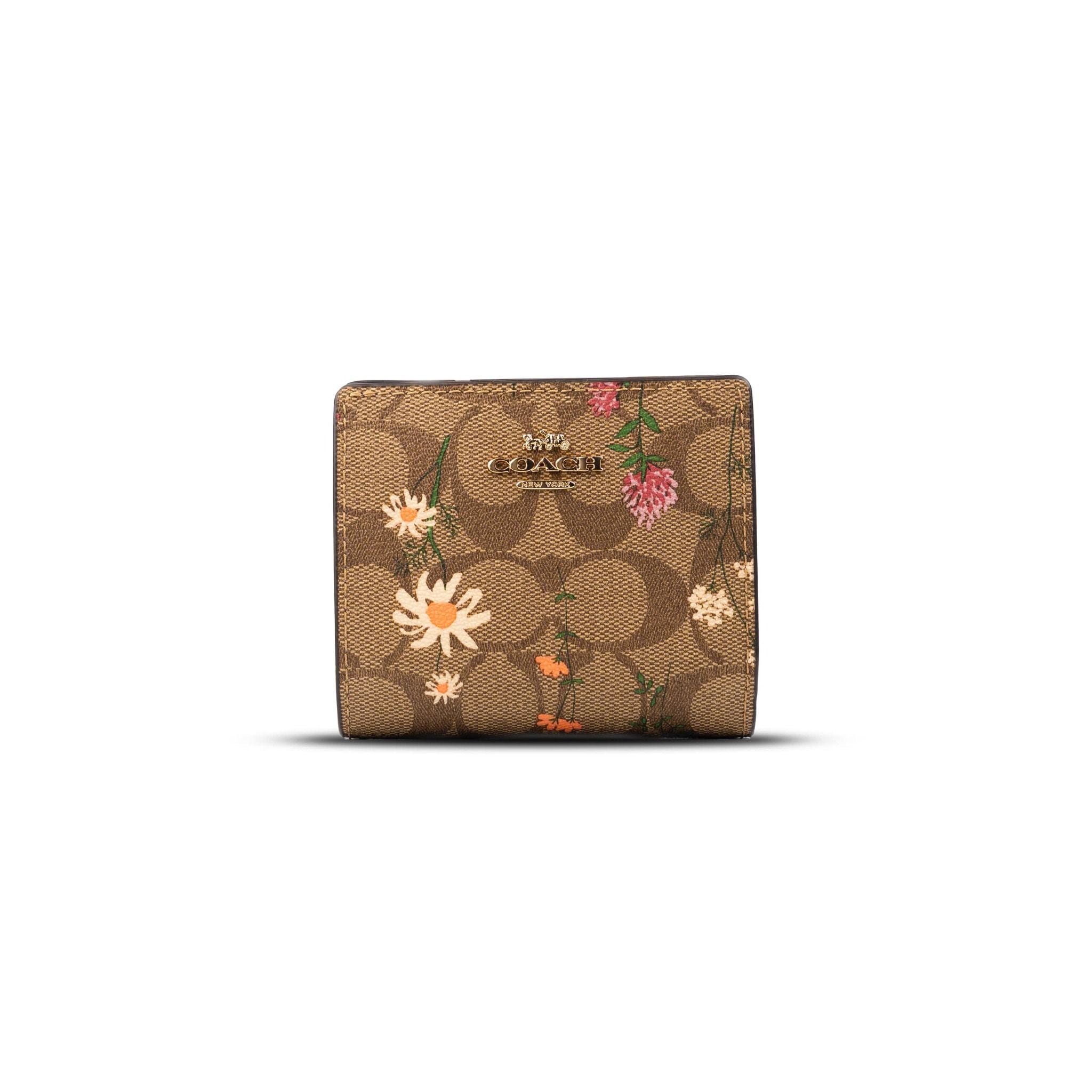  Ví Coach Bifold With Signature Floral Print Mini Wallet Beige Multi 