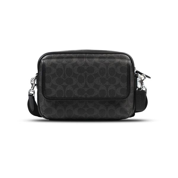  Túi Coach Charter Flap Crossbody 24 In Signature Canvas Màu Đen 