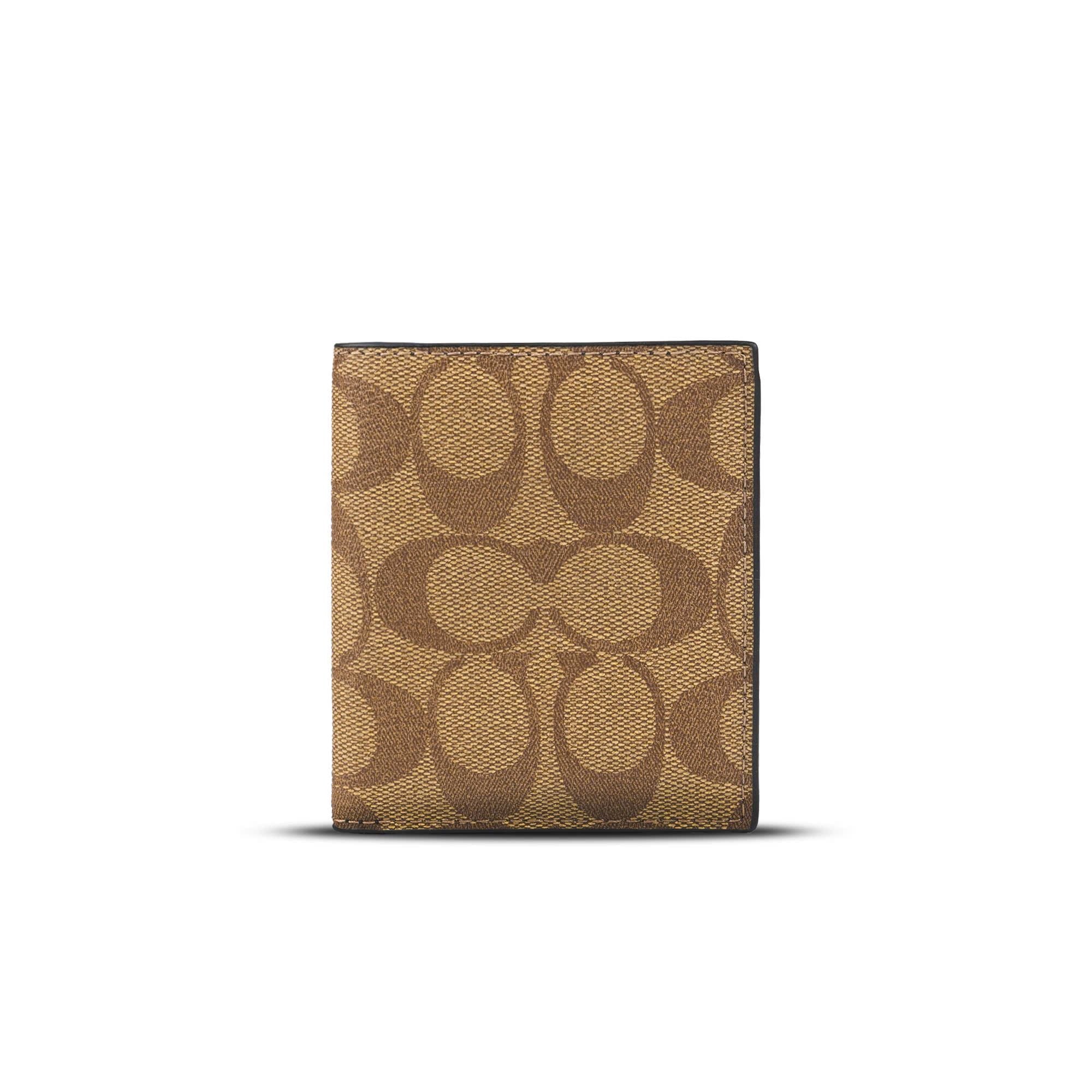  Ví đựng thẻ Coach Slim Case in Signature Canvas Monogram Màu Nâu Nhạt 
