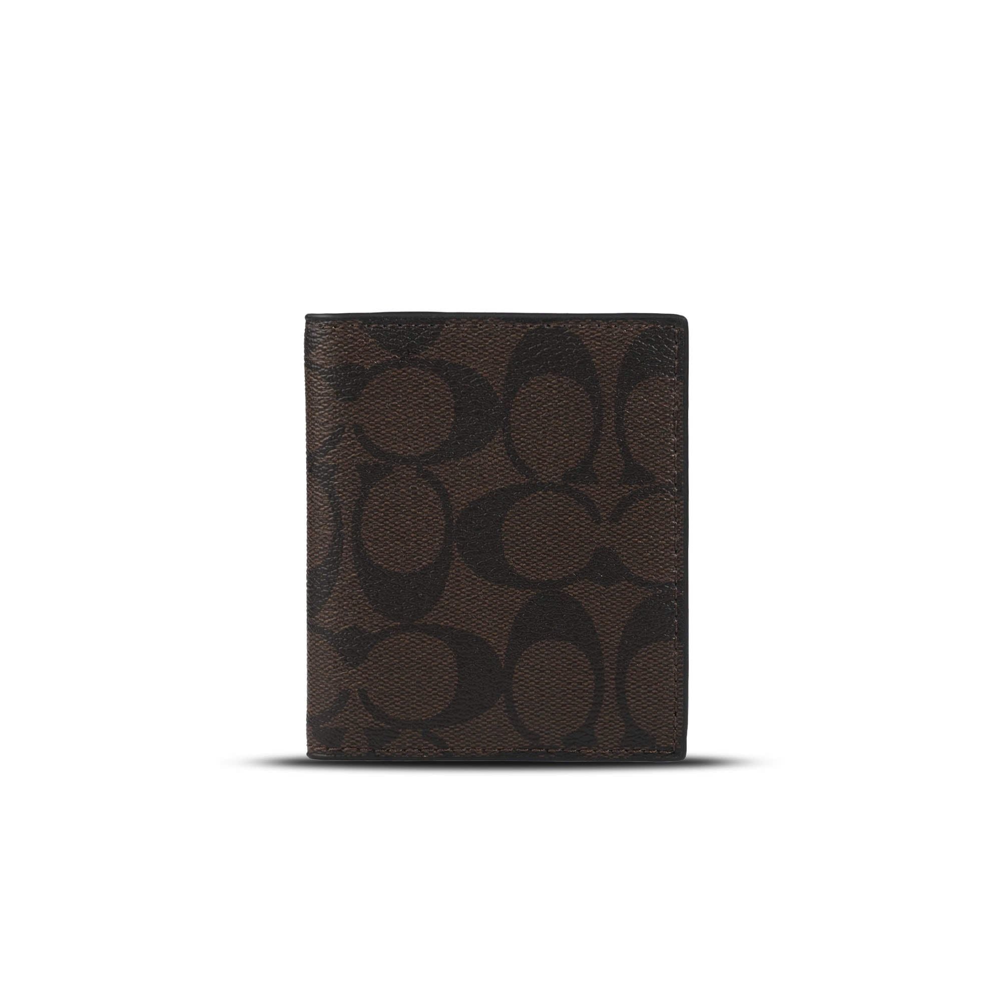  Ví đựng thẻ Coach Slim Case in Signature Canvas Monogram Màu Nâu Đậm 