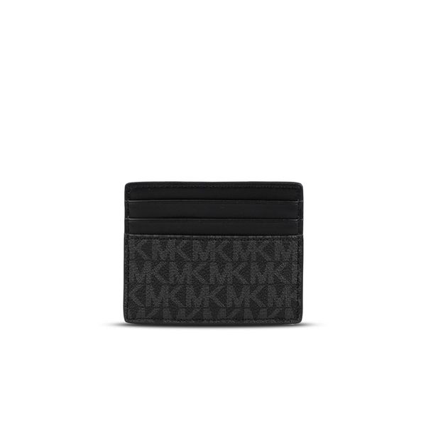  Ví đựng thẻ Card Holder Michael Kors Men Black Signature MK Logo Tall Card Case 