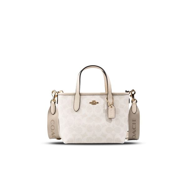  Túi Coach City Mini Tote Bag In Signature Canvas Màu Trắng 