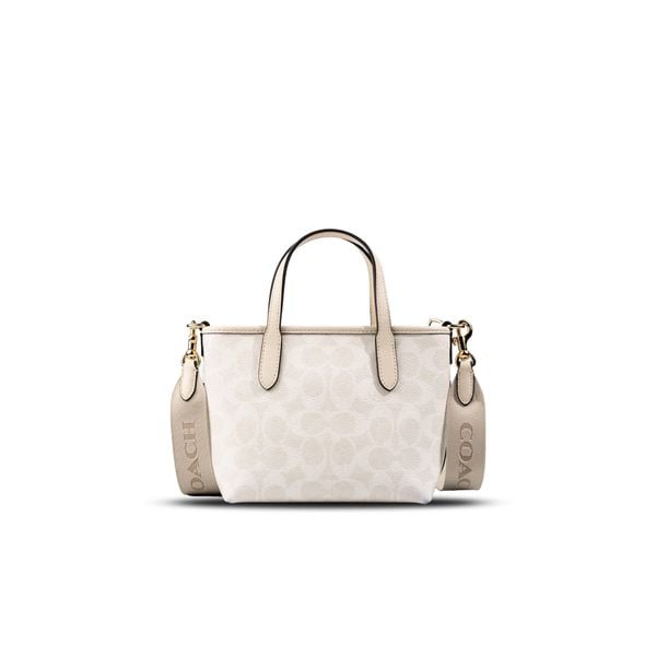  Túi Coach City Mini Tote Bag In Signature Canvas Màu Trắng 