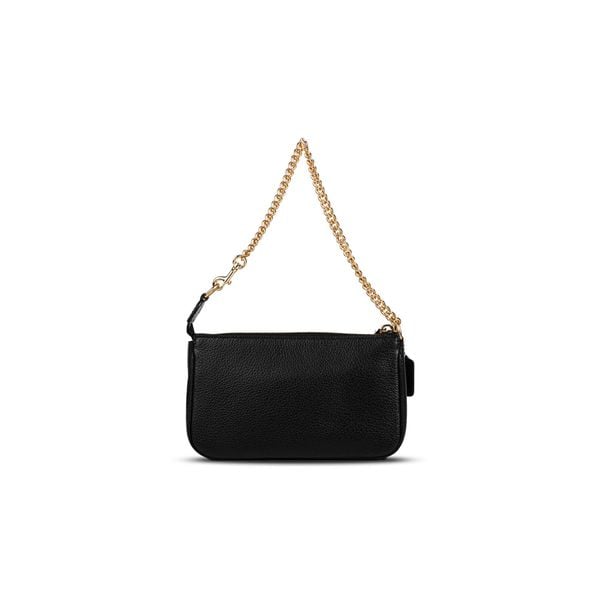  Túi Coach Nolita Wristlet 19 in Polished Pebble Leather Màu Đen 