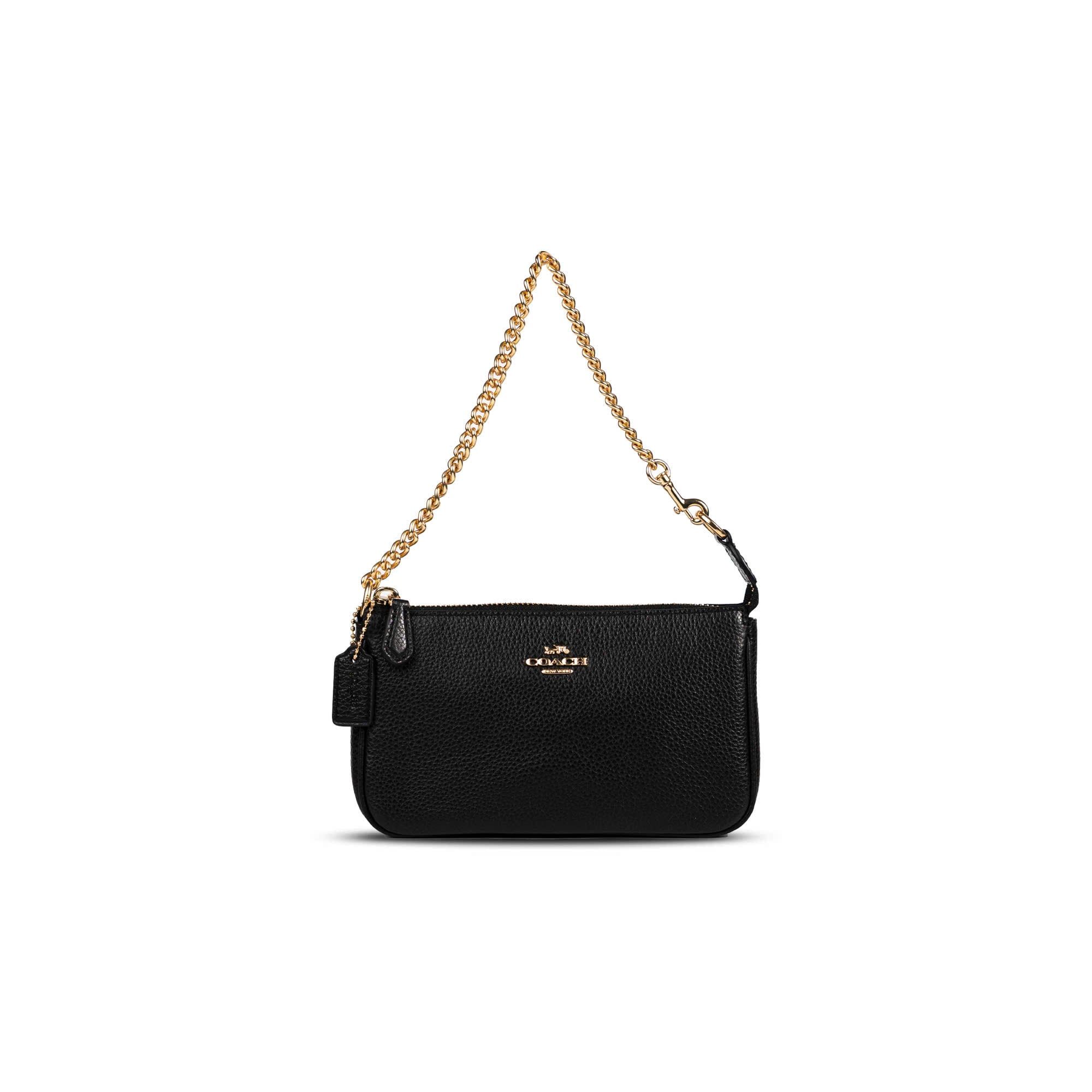  Túi Coach Nolita Wristlet 19 in Polished Pebble Leather Màu Đen 