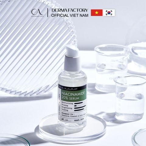  Derma Factory Niacinamide 20% Serum - Tinh chất làm sáng và cải thiện da, thuần chay 30ml 
