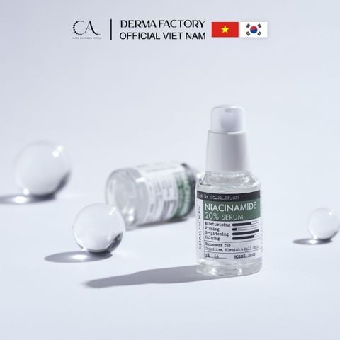  Derma Factory Niacinamide 20% Serum - Tinh chất làm sáng và cải thiện da, thuần chay 30ml 
