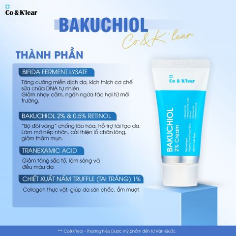  Kem Dưỡng Bakuchiol 2% CoK’lear 
