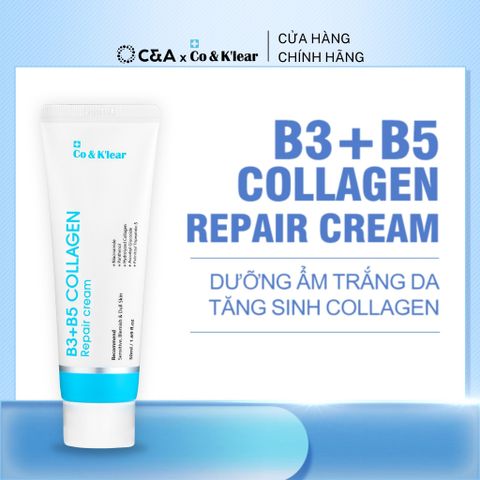  Kem Dưỡng Phục Hồi Làm Dịu Da, Cấp Nước B3 B5 Collagen CoK’lear 30ml 