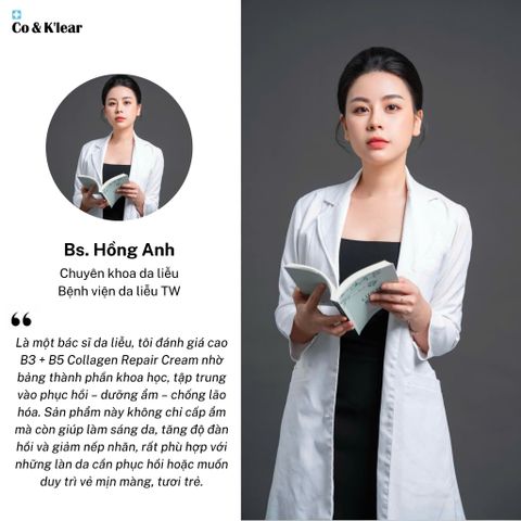  Kem Dưỡng Phục Hồi Làm Dịu Da, Cấp Nước B3 B5 Collagen CoK’lear 30ml 