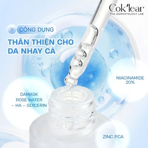  Tinh chất Niacinamide 20% Cok’lear dưỡng sáng mờ thâm hỗ trợ kiểm soát dầu nhờn và giảm mụn 