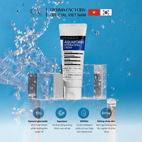  Derma Factory Aquaporin Hydrating Cream - Kem dưỡng cấp ẩm và phục hồi hàng rào da 