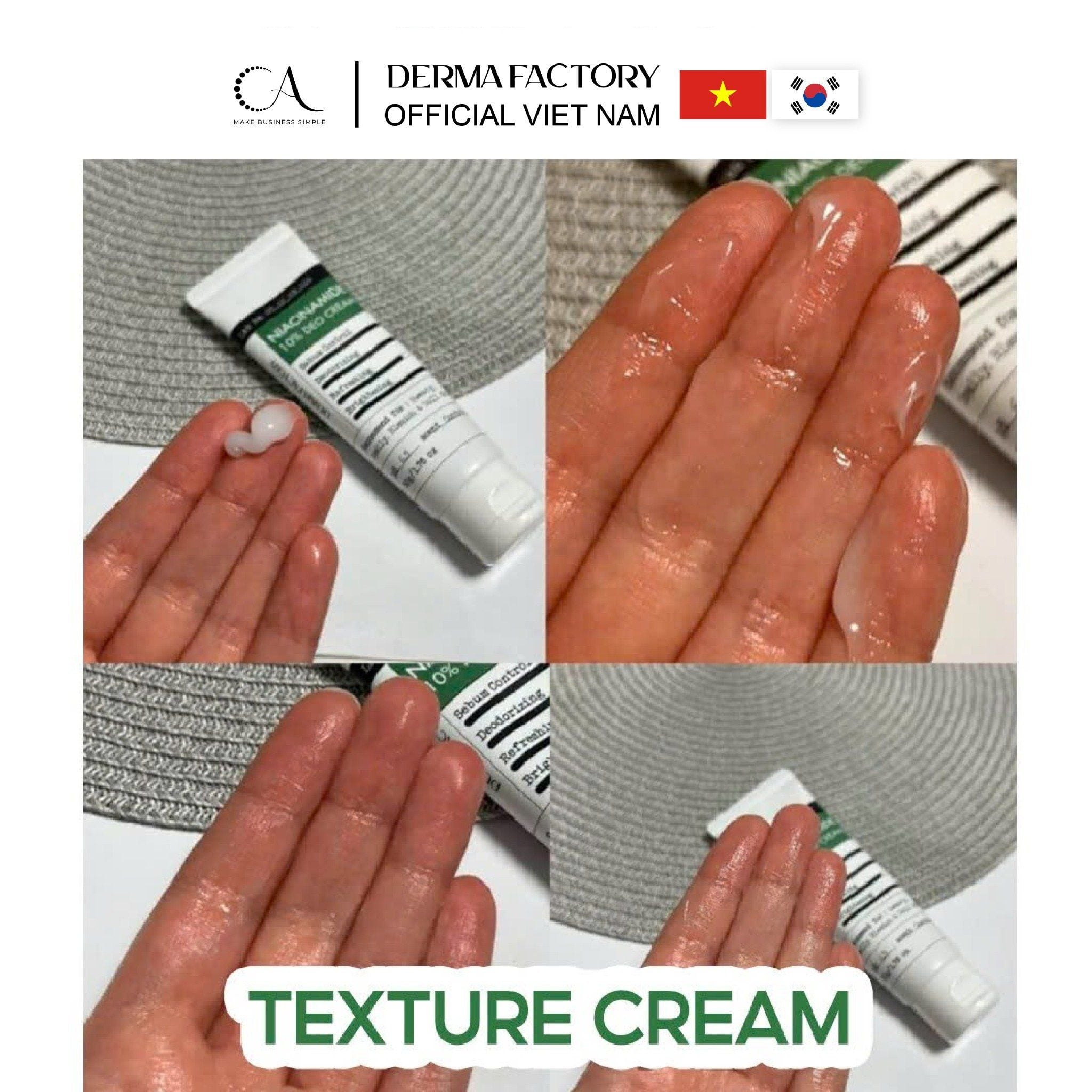  Derma Factory Niacinamide 10% Deo Cream - Kem dưỡng sáng và khử mùi vùng da nhạy cảm, thuần chay 30ml 