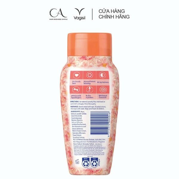  Dung dịch vệ sinh phụ nữ Vagisil Peach Blossom (240ml) - Mang lại cảm giác thơm mát tự nhiên 