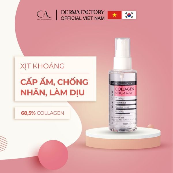  Derma Factory Collagen Serum Mist - Xịt dưỡng phục hồi và tăng đàn hồi da 100ml 