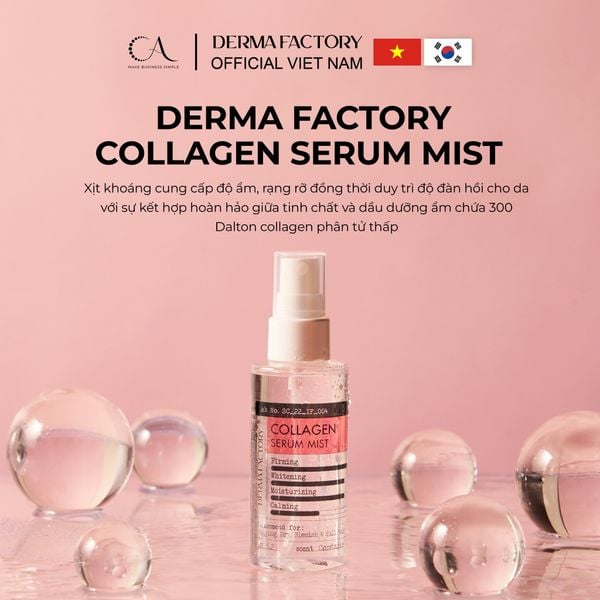  Derma Factory Collagen Serum Mist - Xịt dưỡng phục hồi và tăng đàn hồi da 100ml 