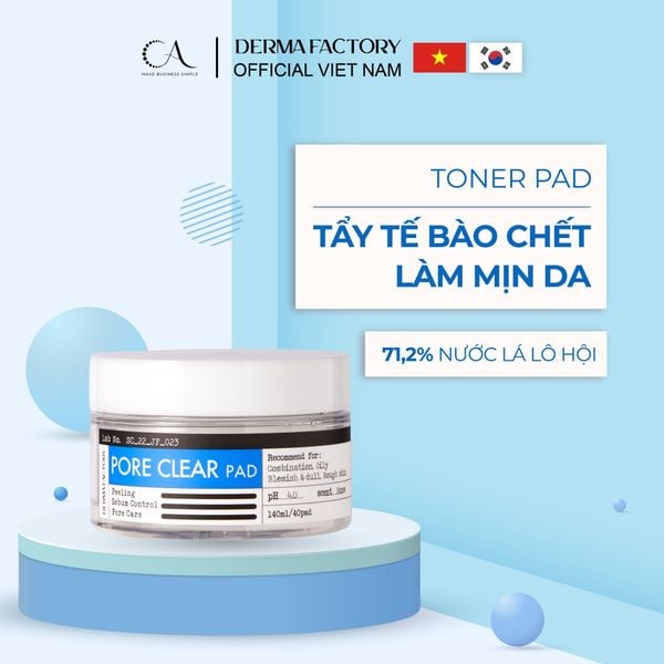  Derma Factory Pore Clear Pad - Miếng toner pad làm sạch và thu nhỏ lỗ chân lông 