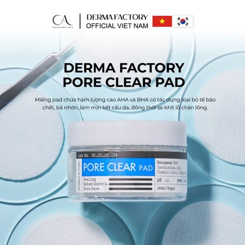  Derma Factory Pore Clear Pad - Miếng toner pad làm sạch và thu nhỏ lỗ chân lông 