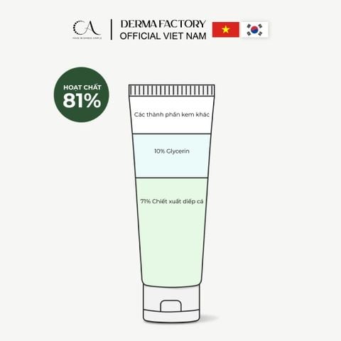  Derma Factory EDLP Houttuynia Cordata 71% Cream – Kem dưỡng rau diếp cá 71% làm dịu, phục hồi và cân bằng da 