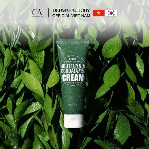  Derma Factory EDLP Houttuynia Cordata 71% Cream - Kem dưỡng ẩm và làm dịu da nhạy cảm 60g 