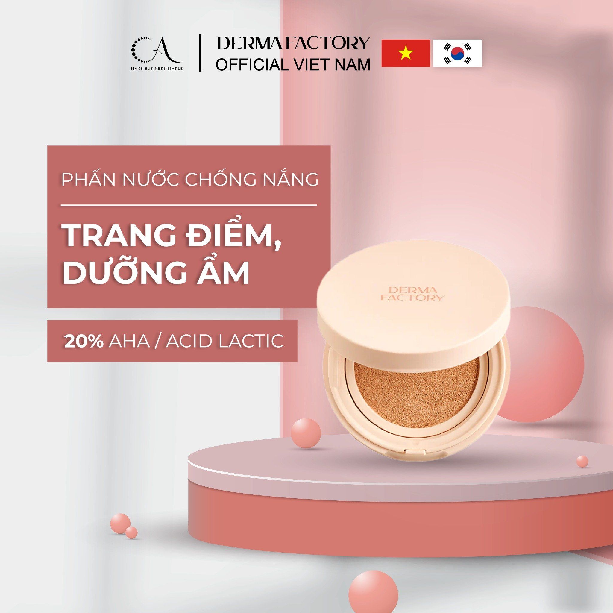 Derma Factory Vegan Collagen Cushion - Phấn nước thuần chay, dưỡng ẩm và che phủ tự nhiên 