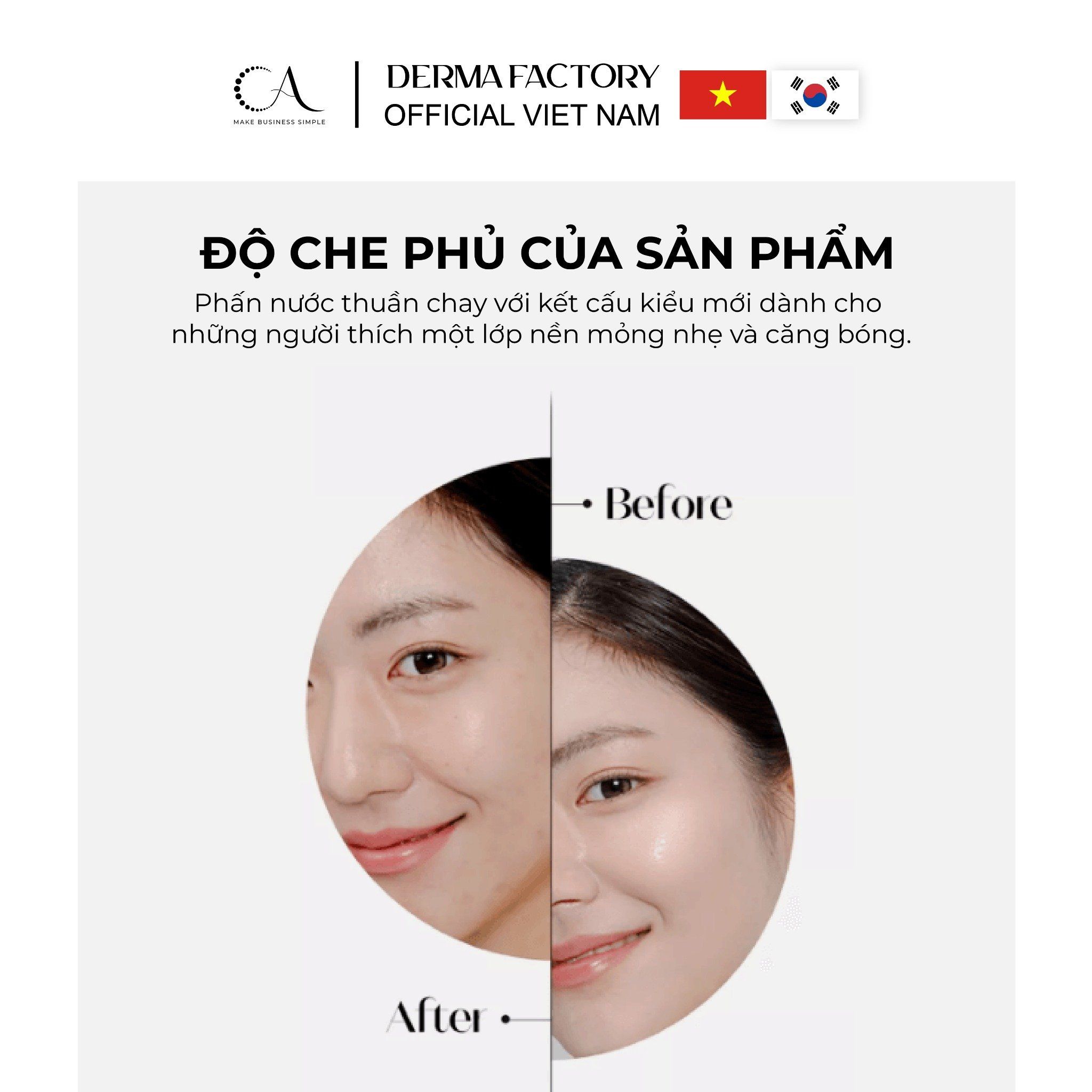  Derma Factory Vegan Collagen Cushion - Phấn nước thuần chay, dưỡng ẩm và che phủ tự nhiên 