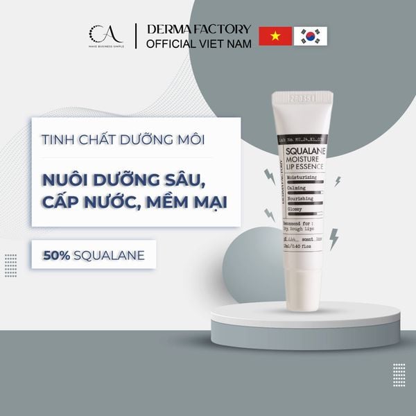  Derma Factory Squalene Moisture Lip Essence - Tinh chất dưỡng môi ẩm mịn, mềm tự nhiên 12ml 