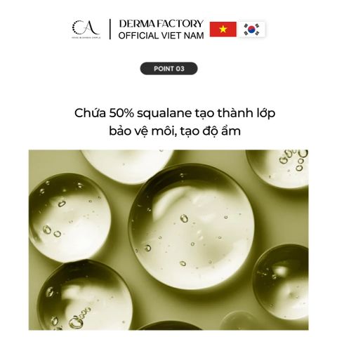  Derma Factory Squalene Moisture Lip Essence - Tinh chất dưỡng môi ẩm mịn, mềm tự nhiên 12ml 