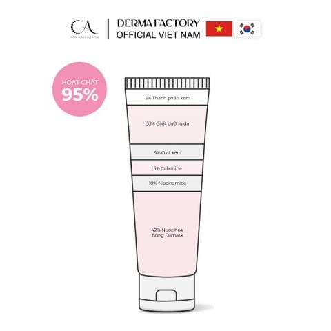  Derma Factory Niacinamide 10% Calamine Cream - Kem dưỡng làm dịu, giảm kích ứng và làm đều màu da nhạy cảm 30ml 