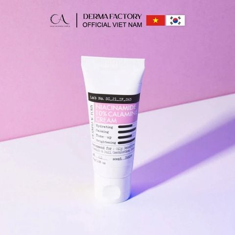  Derma Factory Niacinamide 10% Calamine Cream - Kem dưỡng làm dịu, giảm kích ứng và làm đều màu da nhạy cảm 30ml 