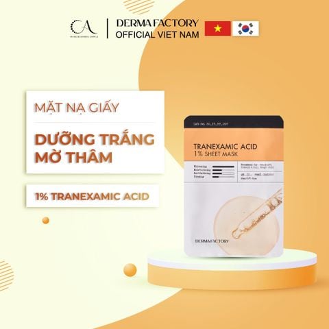  Derma Factory Tranexamic Acid 1% Sheet Mask - Mặt nạ dưỡng sáng và phục hồi da 