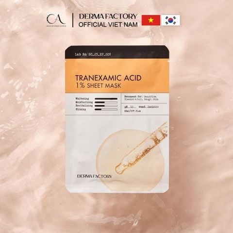  Derma Factory Tranexamic Acid 1% Sheet Mask - Mặt nạ dưỡng sáng và phục hồi da 