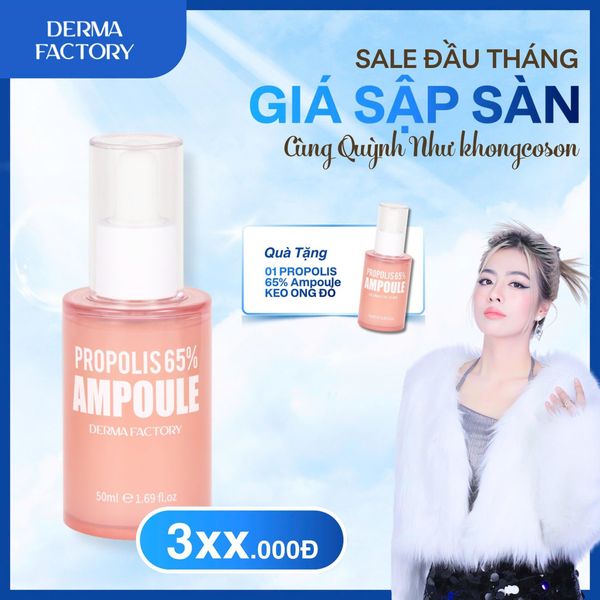  [KCS] Huyết thanh keo ong tái tạo, phục hồi, dưỡng sáng da Derma Factory Propolis 65% Ampoule 