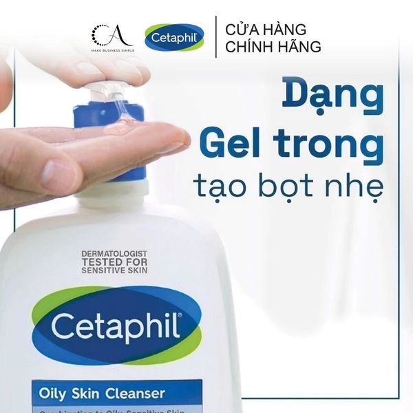  Sữa Rửa Mặt Sạch Sâu Dịu Lành Cho Da Dầu Nhạy Cảm Cetaphil Oily Skin Cleanser 125ml 